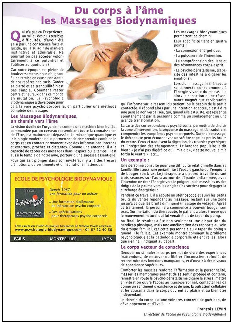 massages biodynamiques